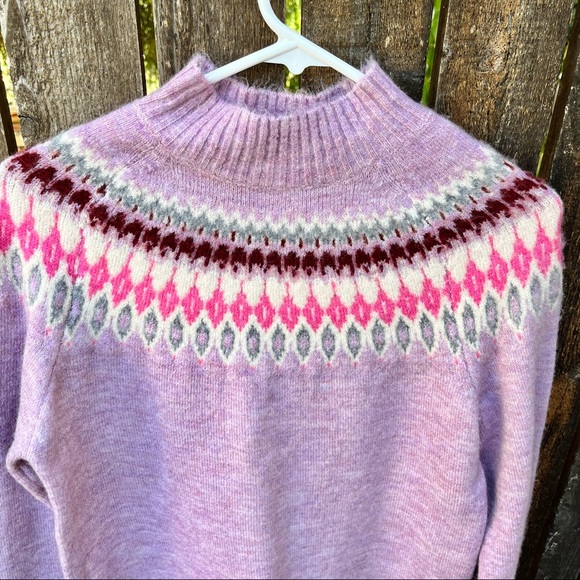 Gilli Purple Pink Fair Isle Sweater Sz S - Picture 3 of 8